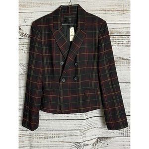 Express Plaid Blazer - Black and Red